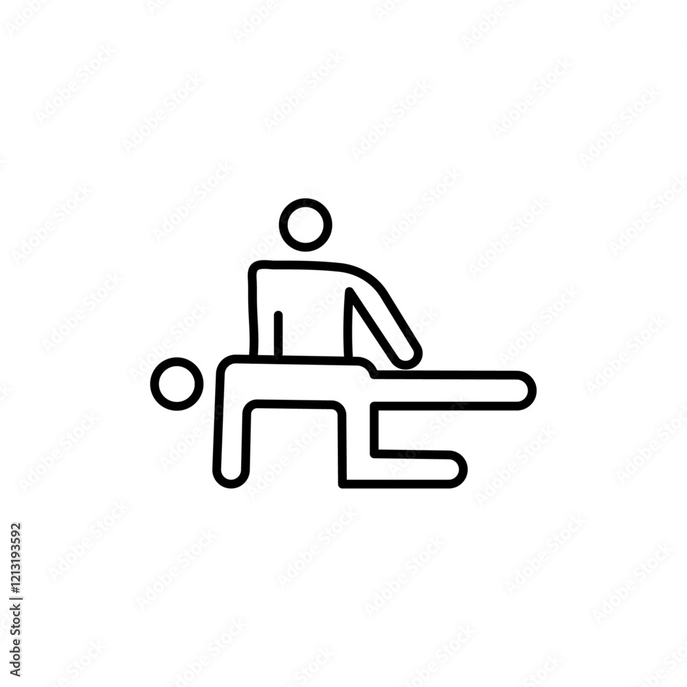 Physiotherapy icon black and white vector sign Physiotherapy icon black and white vector sign