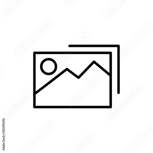 Picture snapshot icon black and white vector sign