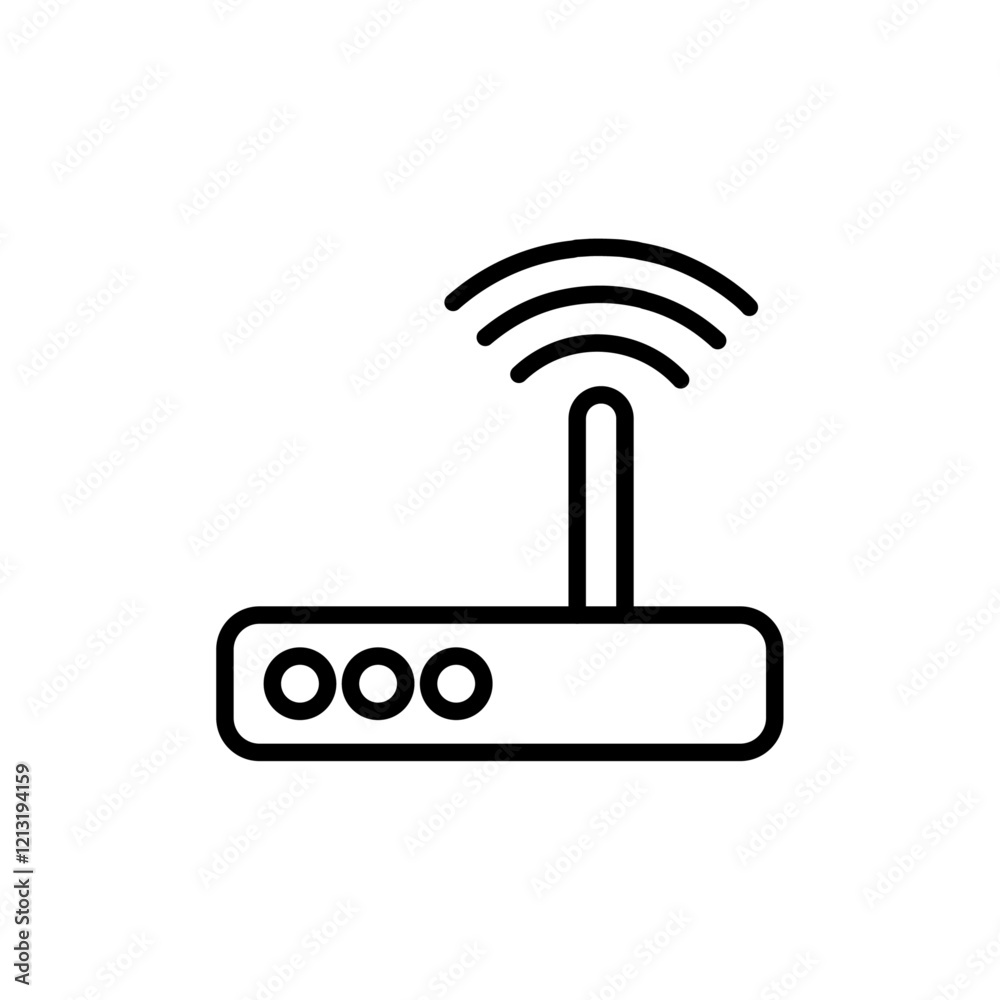 router icon black and white vector sign router icon black and white vector sign