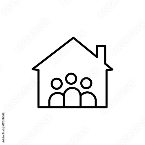 roommates icon black and white vector sign