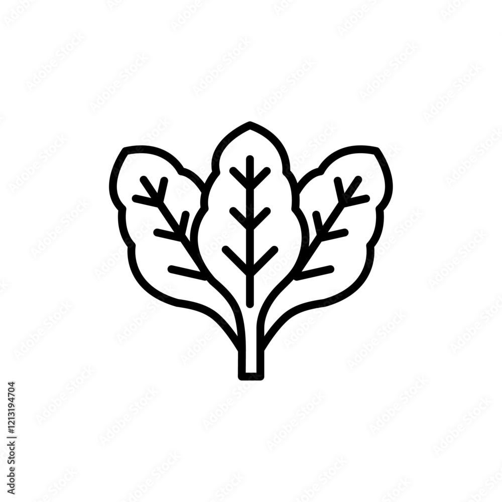 spinach icon black and white vector sign
