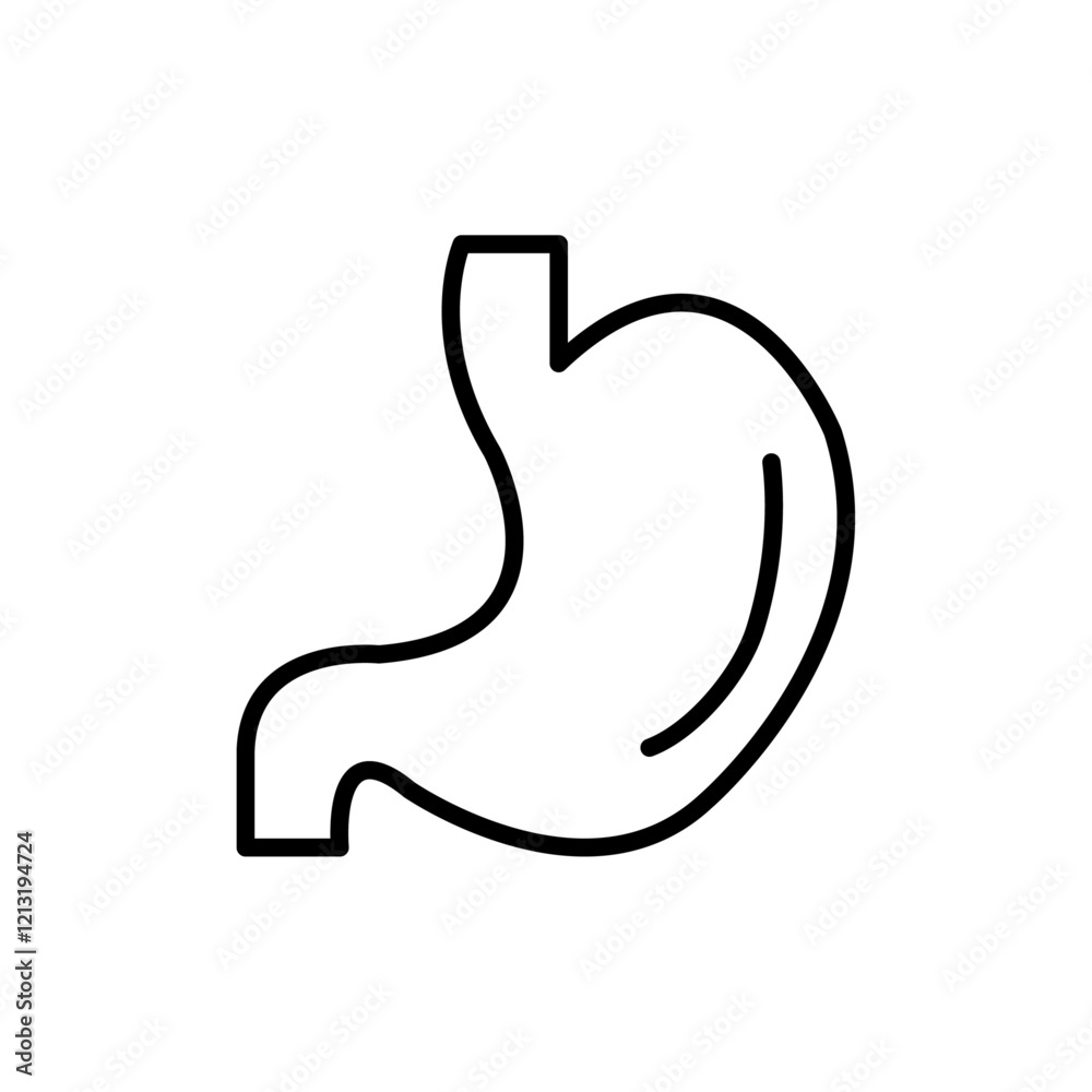 Stomach icon black and white vector sign Stomach icon black and white vector sign