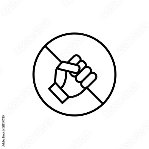 Stop violence icon black and white vector sign