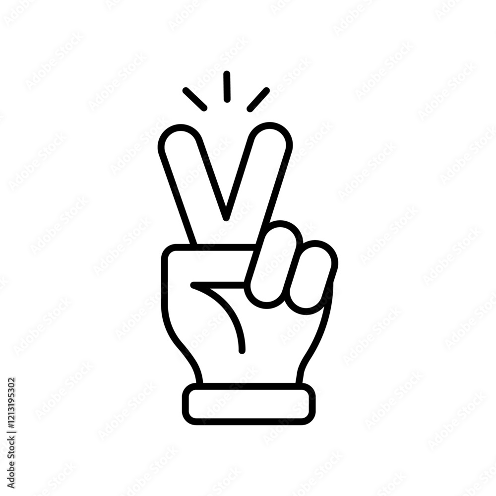 Victory icon black and white vector sign Victory icon black and white vector sign