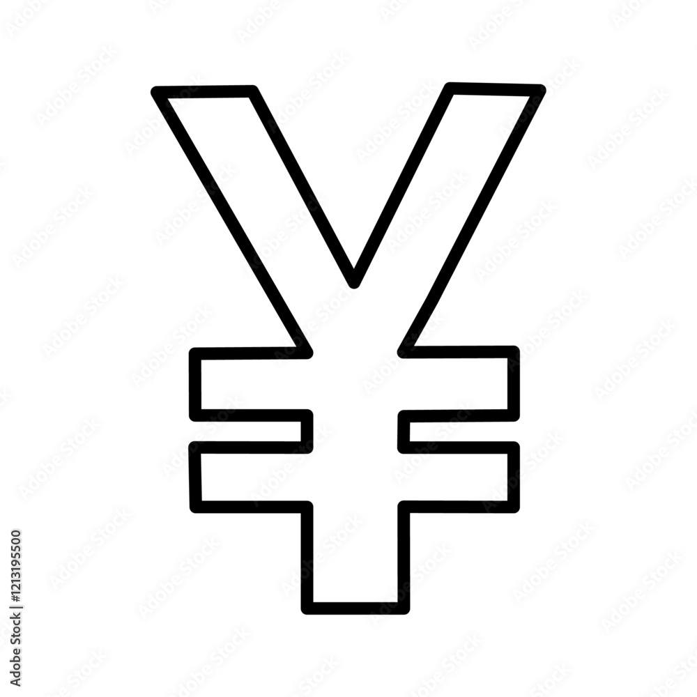 Fototapeta premium Yen sign icon black and white vector sign