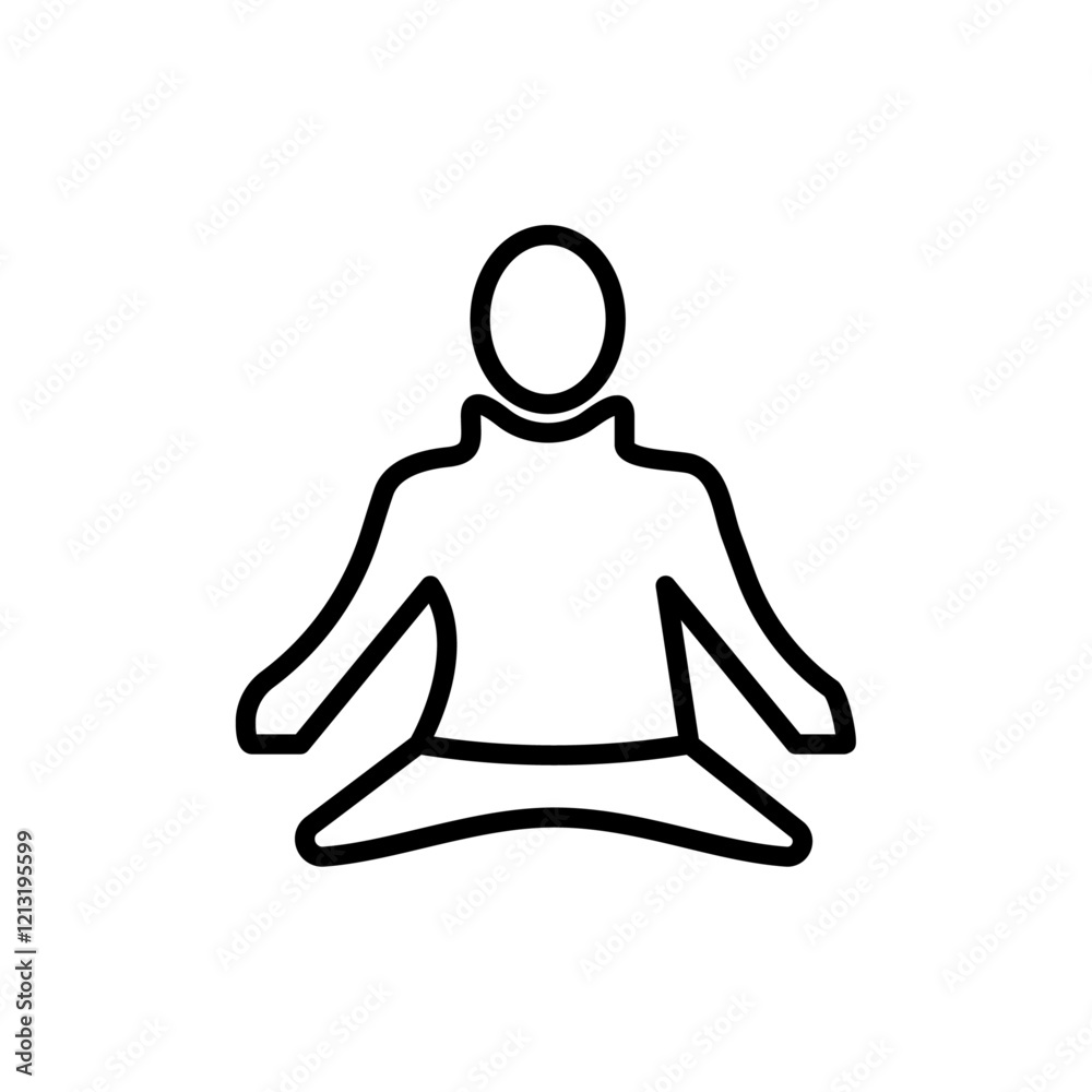 Yoga pose icon black and white vector sign Yoga pose icon black and white vector sign