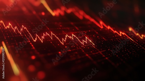 Wallpaper Mural Red stock market chart declining, illustrating economic downturn and financial crisis, highlighting investment losses and risks during uncertain times in the market Torontodigital.ca