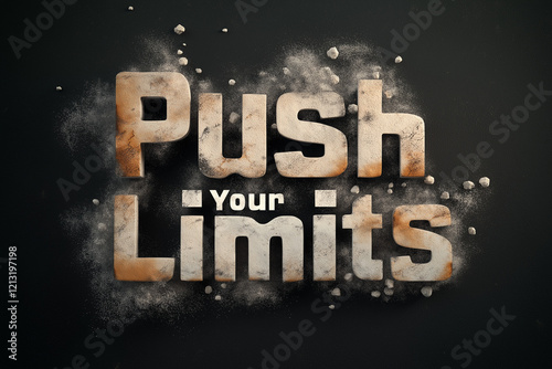 Creative motivational message encouraging individuals to push their limits with inspiring design aesthetics