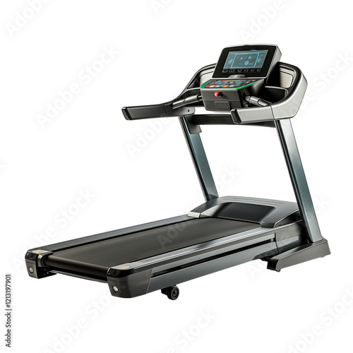 Treadmill in GYM Isolated On Transparent Background	