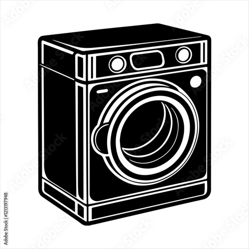 Washing machine vector silhouette design
