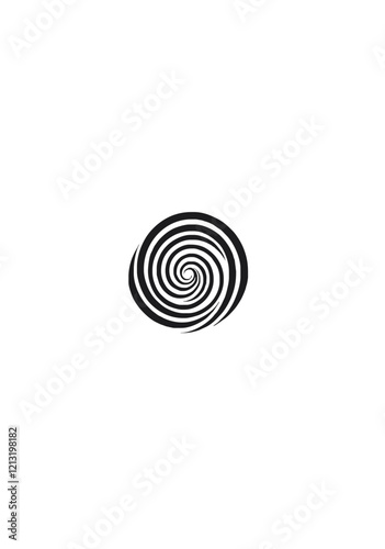 Circular Hypnotic Spiral Vector Illustration with a Black Swirl Design