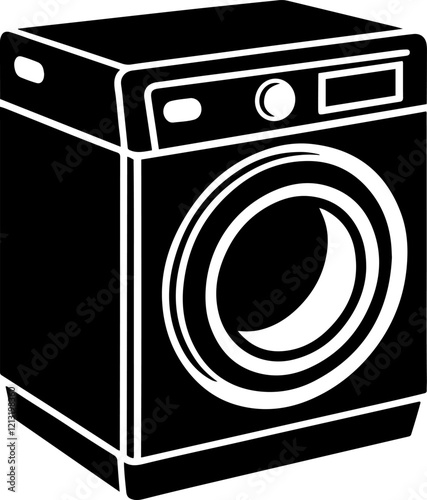 Washing machine vector silhouette design