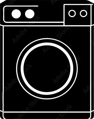 Washing machine vector silhouette design