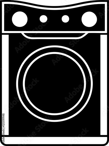 Washing machine vector silhouette design