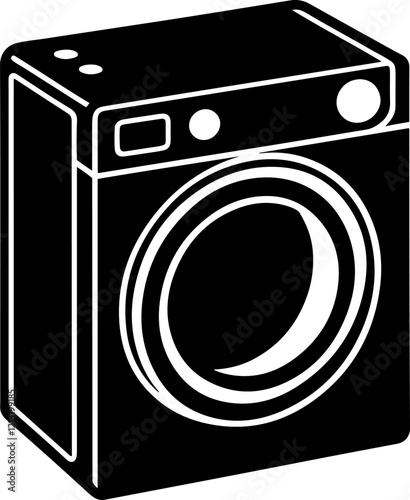 Washing machine vector silhouette design