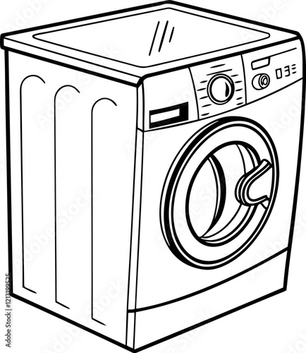 Washing machine vector silhouette design