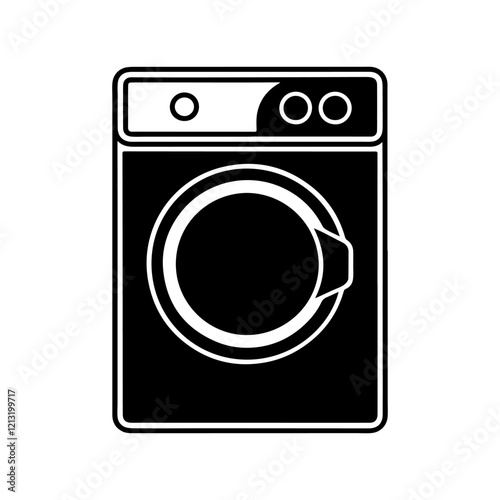 Washing machine vector silhouette design