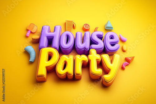 House party celebration with colorful decorations and vibrant atmosphere for friends and family enjoyment