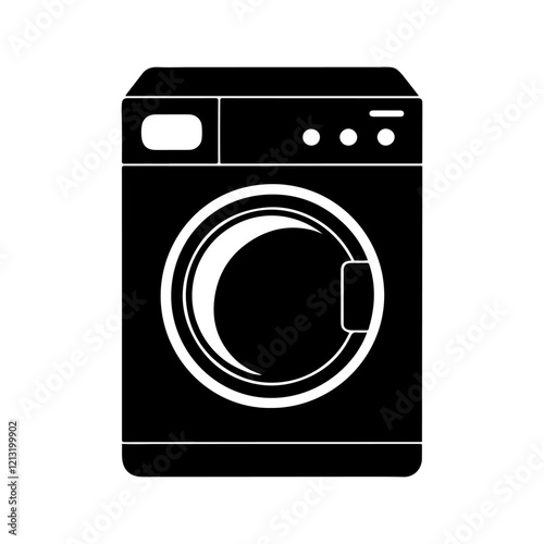 Washing machine vector silhouette design