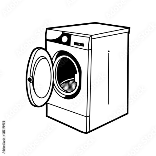 Washing machine vector silhouette design