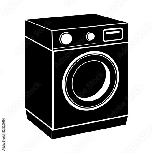 Washing machine vector silhouette design