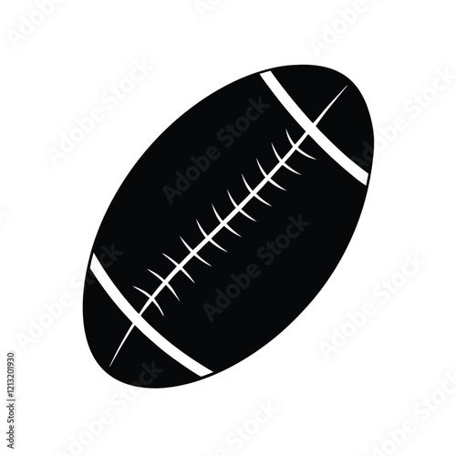 Rugby ball, american football soccer ball vector illustration