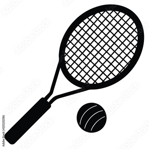 Tennis racket and ball vector illustration