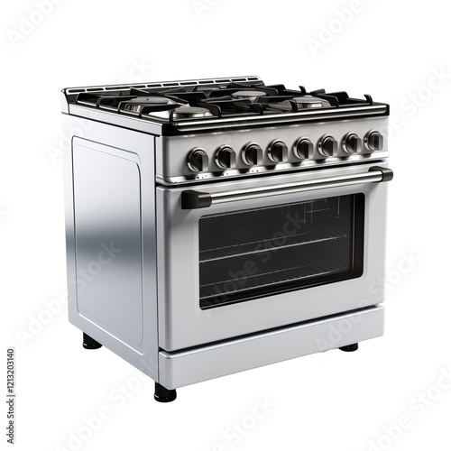 Silver Kitchen Stove Isolated On Transparent Background	