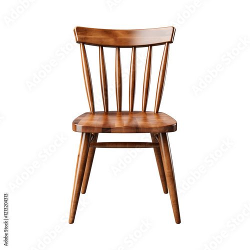 Wooden Chair On White Background	