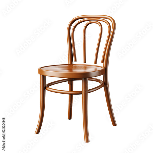 Vintage Wooden Chair Isolated On Transparent Background	