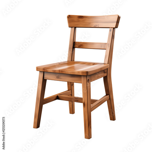 Kitchen Wooden Chair Isolated On White Background	