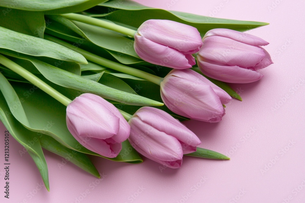 Pink flowers with green stems Pink flowers with green stems