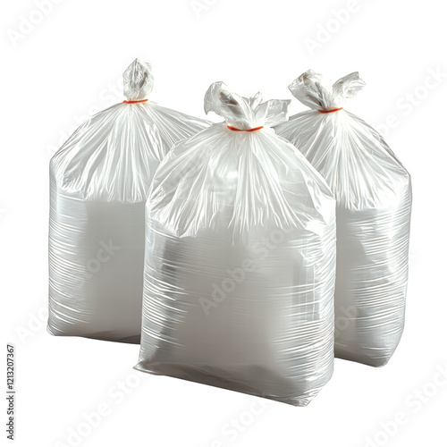 Garbage plastic bags  isolated on transparent background  photo