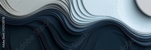 unobtrusive colorful modern curvy waves background illustration with dark slate gray, ash gray and dark gray color photo