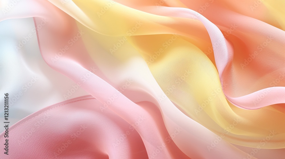 Fototapeta premium Soft and clean wavy organza fabric background