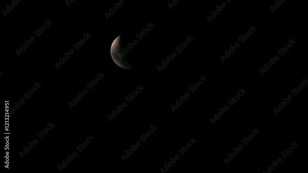 Tokyo, Japan - January 23, 2025: The Crescent moon covered with clouds Tokyo, Japan - January 23, 2025: The Crescent moon covered with clouds