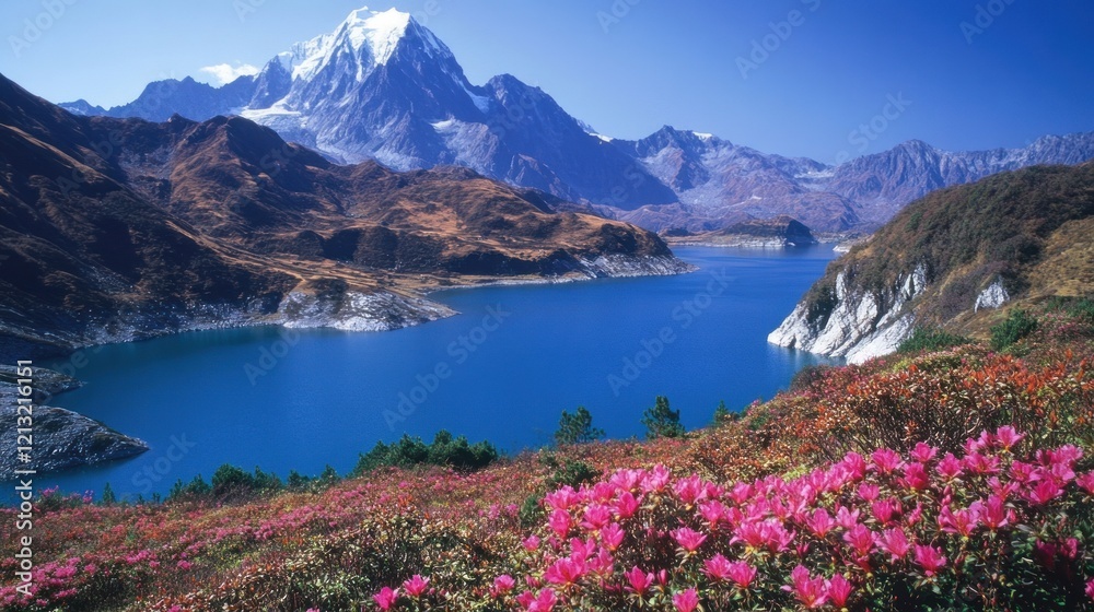 Majestic Mountain Lake Serenity: A Breathtaking View of Nature's Beauty Majestic Mountain Lake Serenity: A Breathtaking View of Nature's Beauty