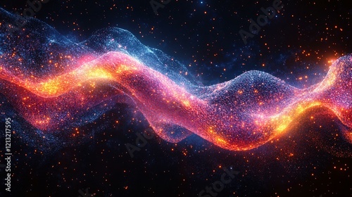 A 3D visualization of human chromosomes arranged in a neat sequence, showing gene loci and structural variations. 208
