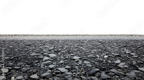 Asphalt road in the countryside, side, view, isolated on transparent backgroundAsphalt road in the countryside, side, view, isolated on transparent background photo