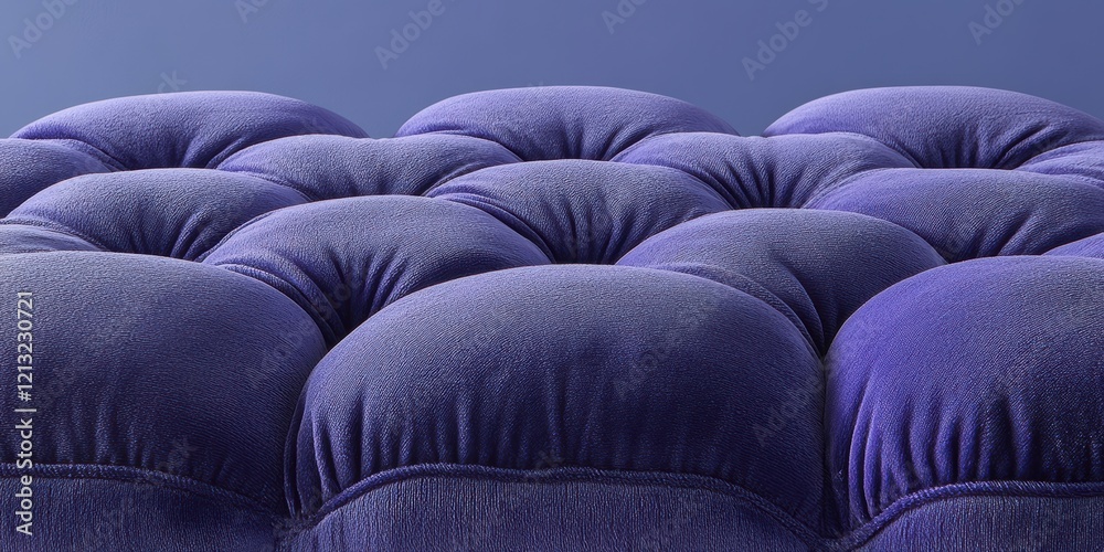 Fototapeta premium Elegant Velvet Upholstery: Deep Blue Tufted Fabric for Stylish Interiors and Modern Furniture Design