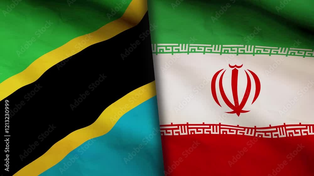 Iran and Tanzania flag