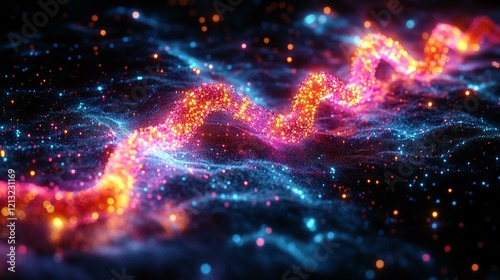 A chromosomal map that displays the arrangement of genes on each chromosome, with digital highlights for specific traits. 244