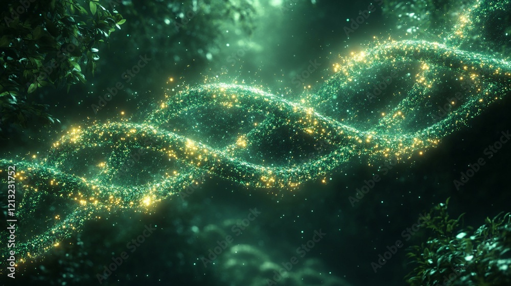 A futuristic digital genome display, with flowing data streams representing genetic information and mutations. 310 A futuristic digital genome display, with flowing data streams representing genetic information and mutations. 310
