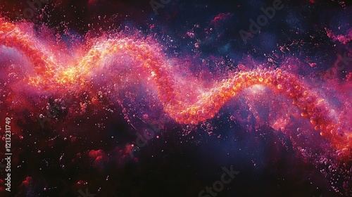 A futuristic digital genome display, with flowing data streams representing genetic information and mutations. 309
