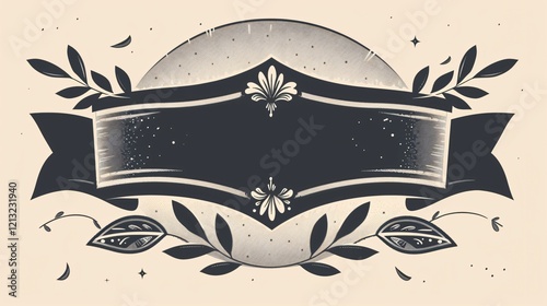 Elegant Ribbon Banner Icon Vector Illustration Design