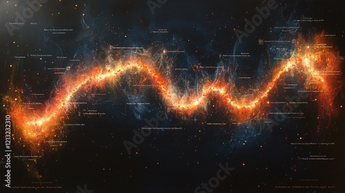A timeline-style genome visualization showing genetic variations and mutations across generations. 398