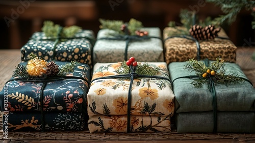 Furoshiki Wrapped Cloth Gifts for Zero Waste Christmas