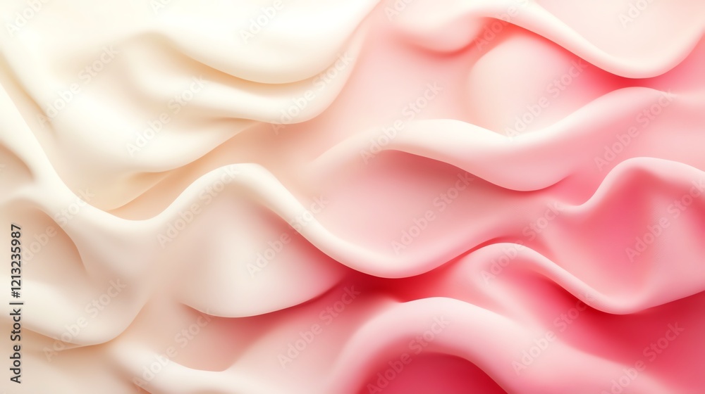 Soft, flowing ombre silk fabric in delicate pink and cream shades. Luxurious texture. Soft, flowing ombre silk fabric in delicate pink and cream shades. Luxurious texture.