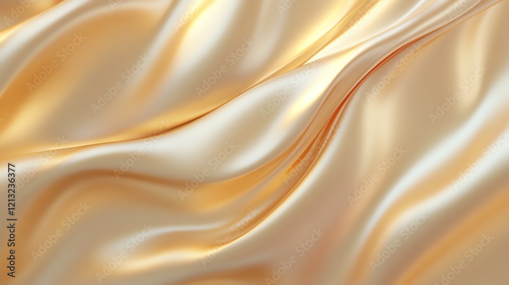 Obraz premium Luxurious cream silk fabric. Smooth, elegant texture. Soft, flowing drapes.