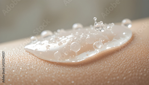 Hyaluronic Acid Gel Dripping on Skin for Age-Defying Hydration and Care
